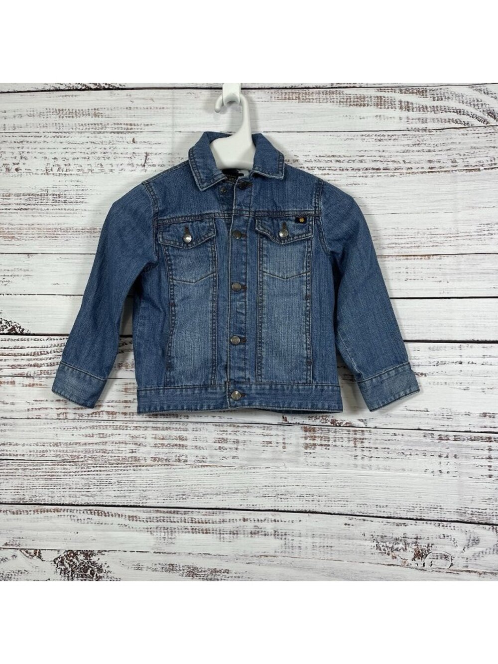 Lucky Brand Blue Snap Front Long Sleeve Denim Jacket